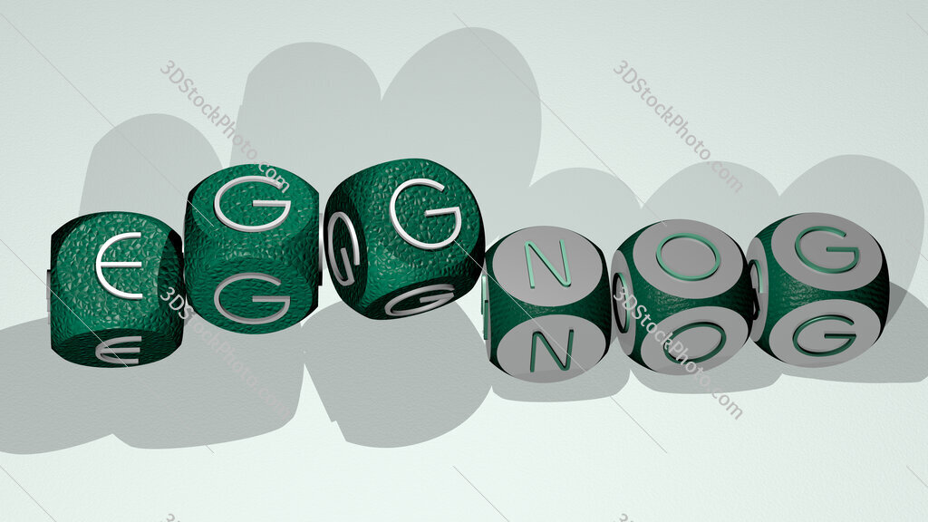eggnog text by dancing dice letters