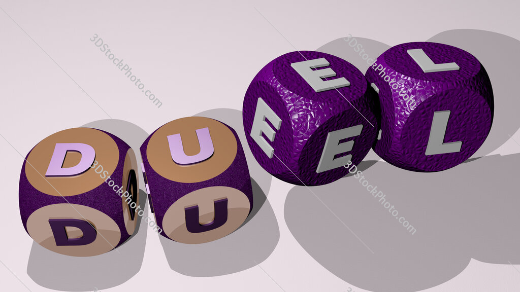 duel text by dancing dice letters