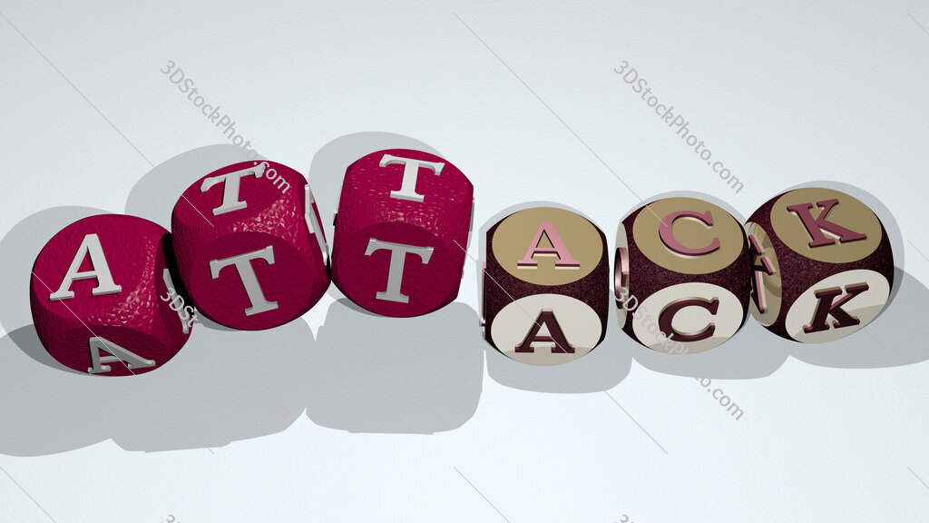 attack text by dancing dice letters