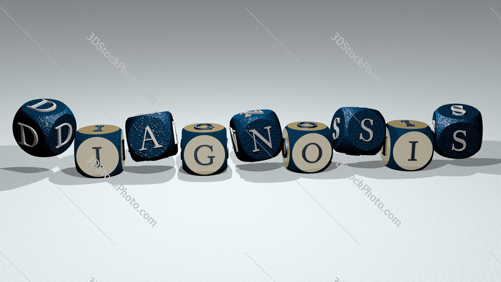 diagnosis text by dancing dice letters