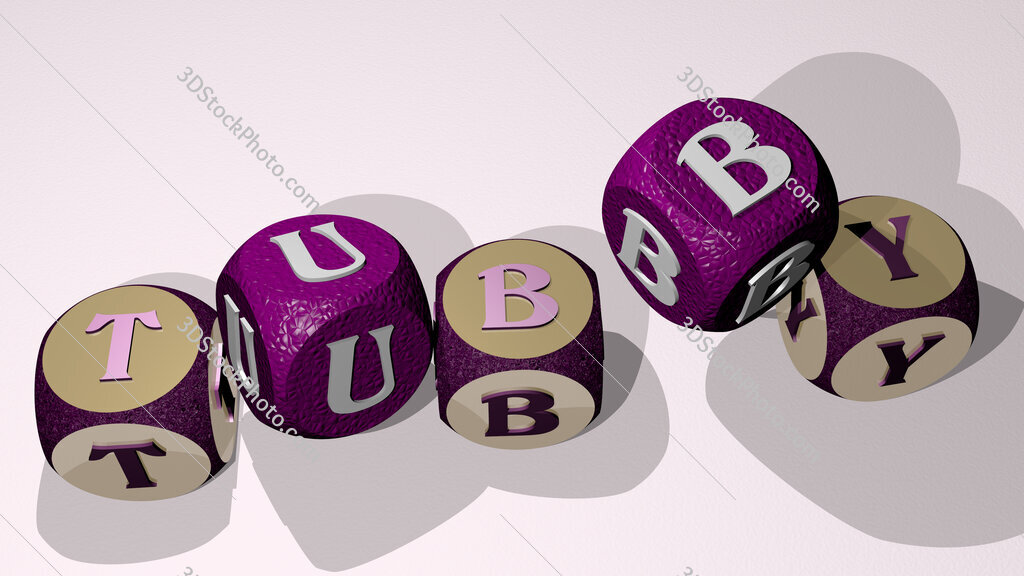 tubby text by dancing dice letters