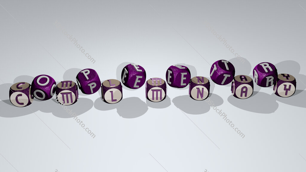 complementary text by dancing dice letters