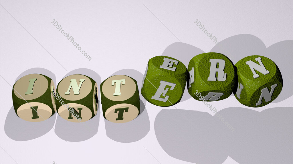 intern text by dancing dice letters