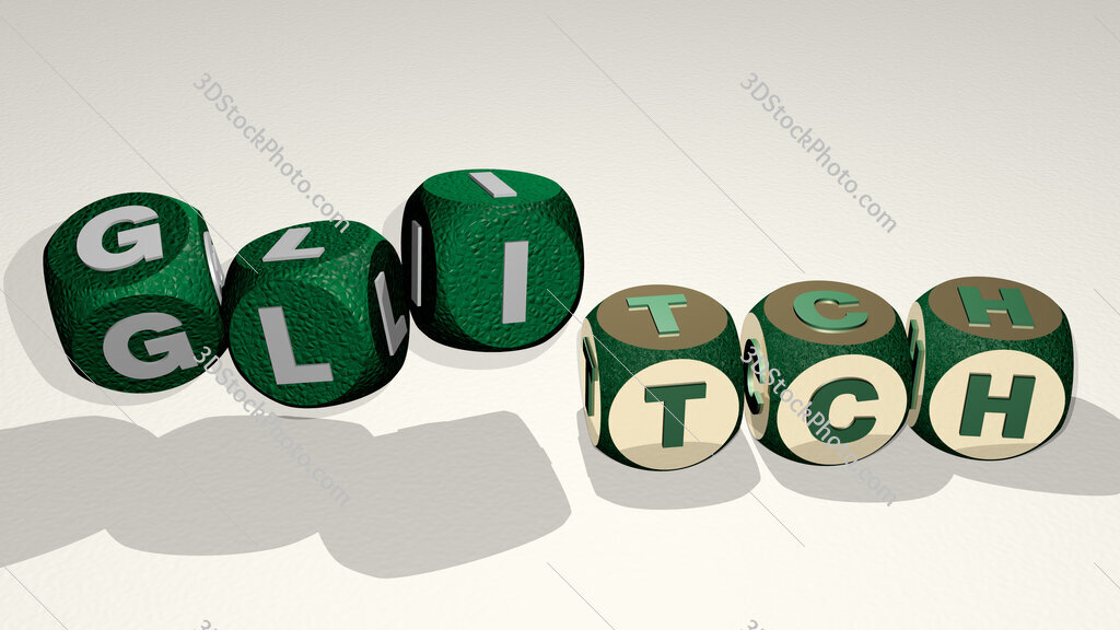 glitch text by dancing dice letters