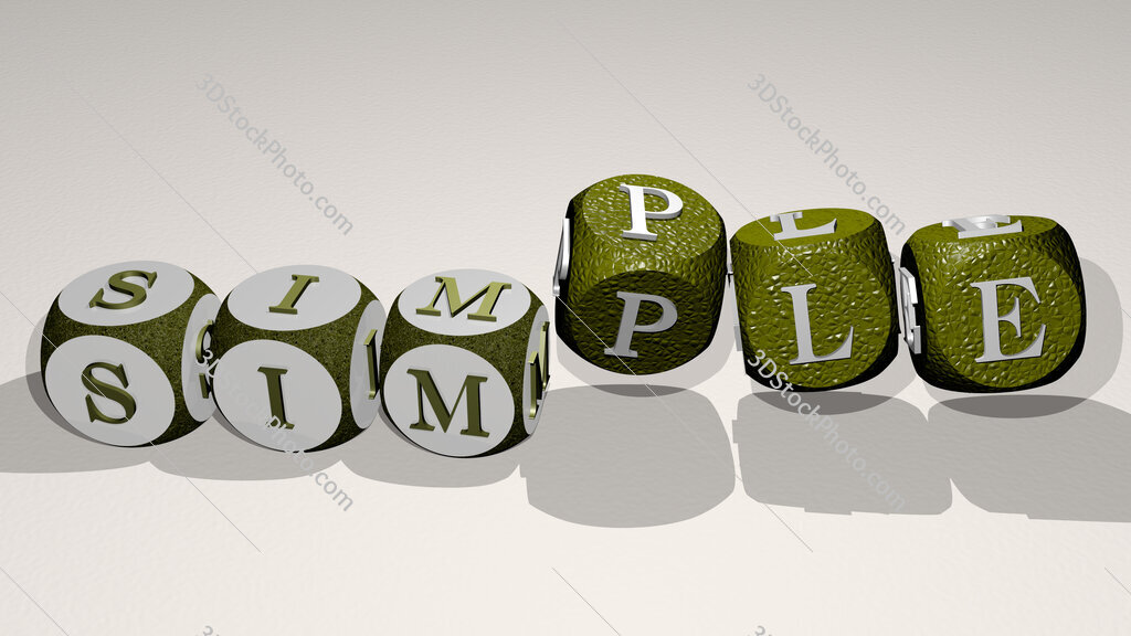 simple text by dancing dice letters