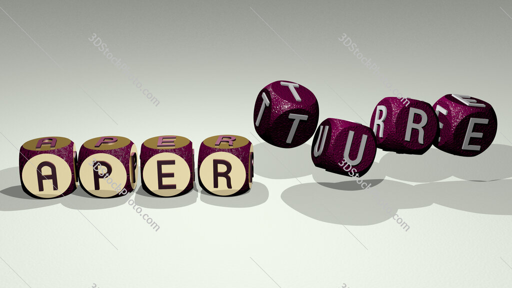 aperture text by dancing dice letters