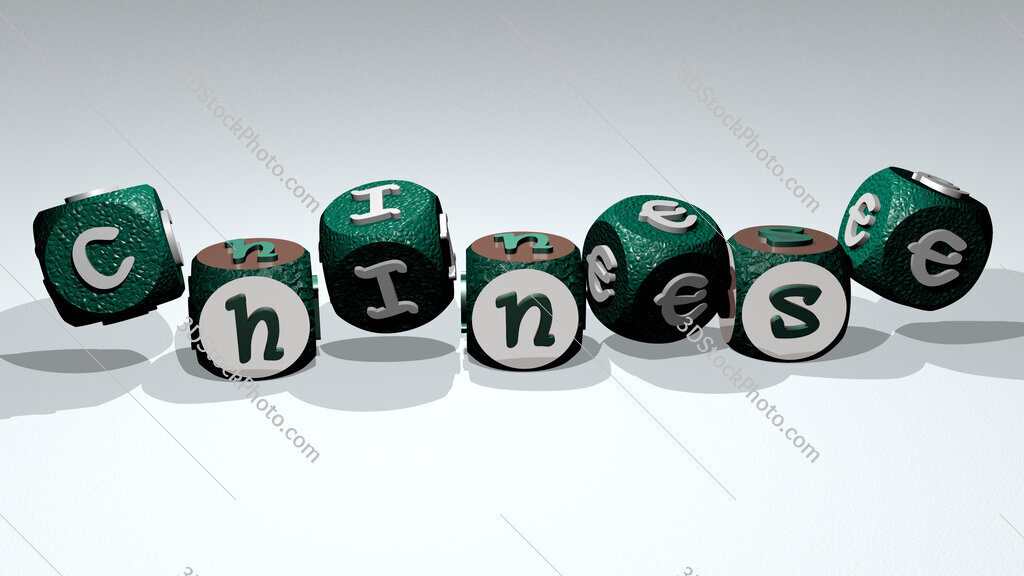chinese text by dancing dice letters