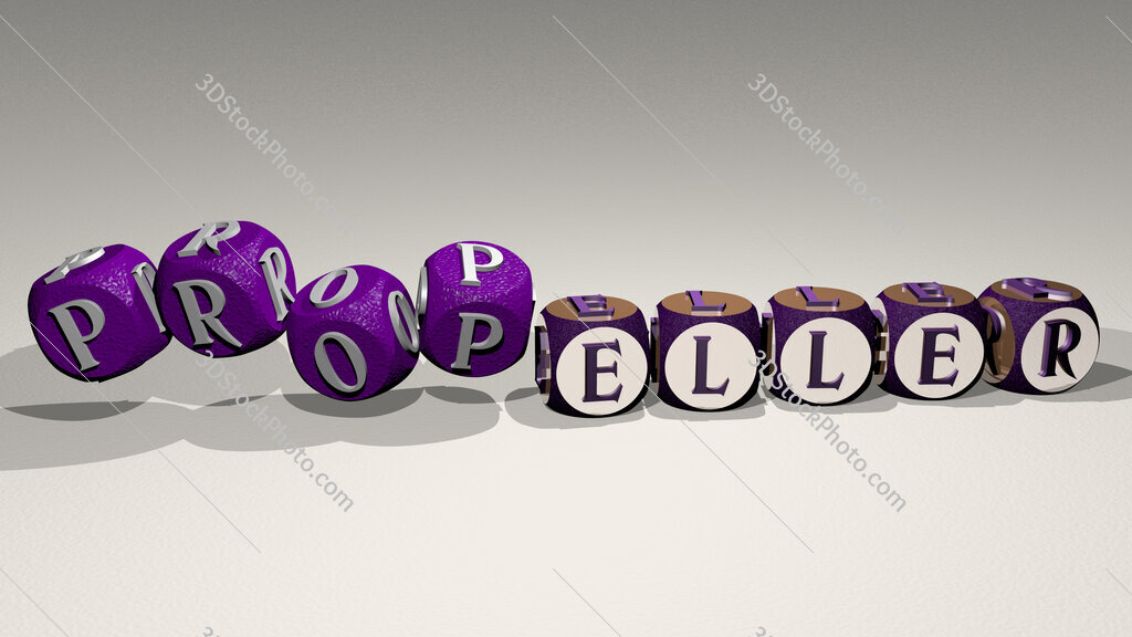 propeller text by dancing dice letters
