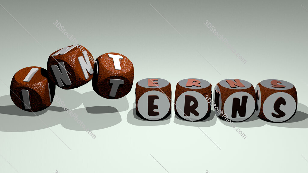 interns text by dancing dice letters
