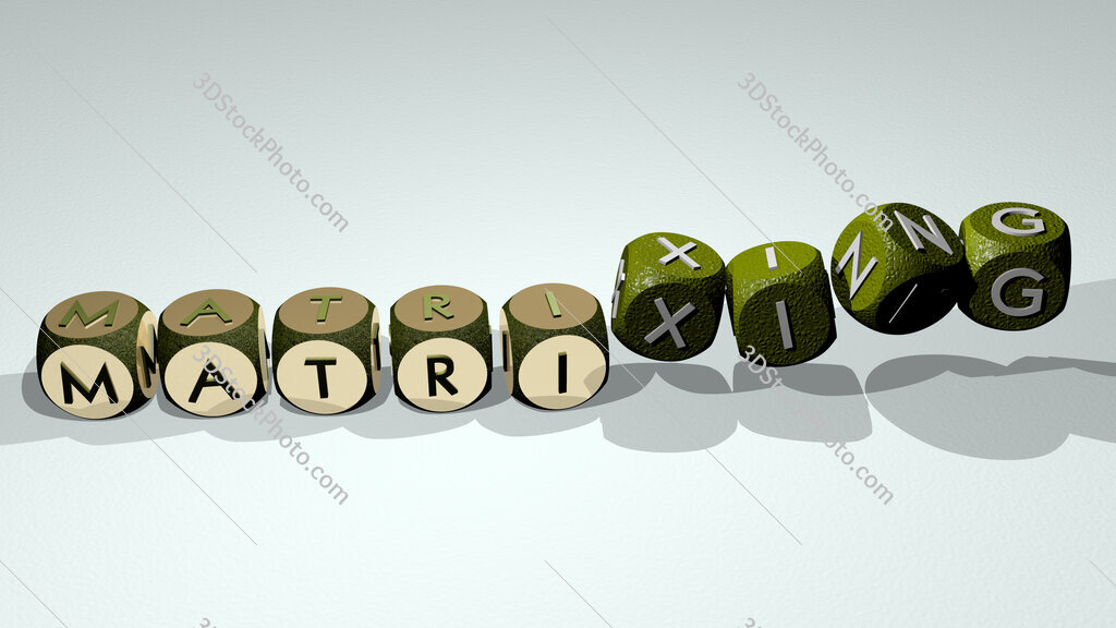 matrixing text by dancing dice letters