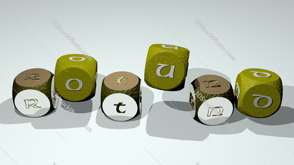 rotund text by dancing dice letters