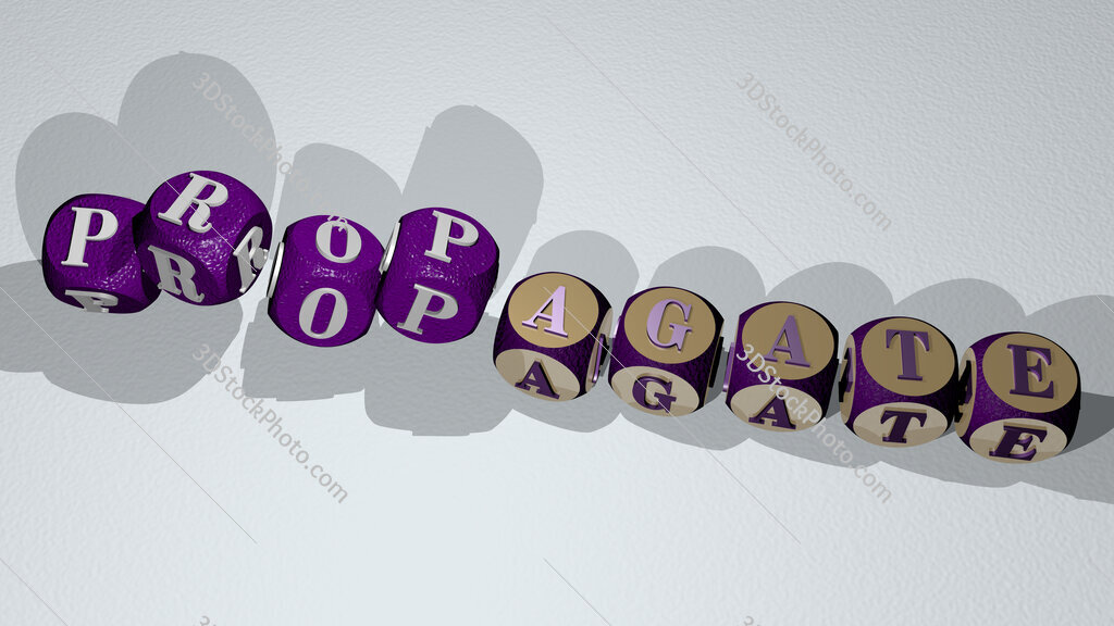 propagate text by dancing dice letters