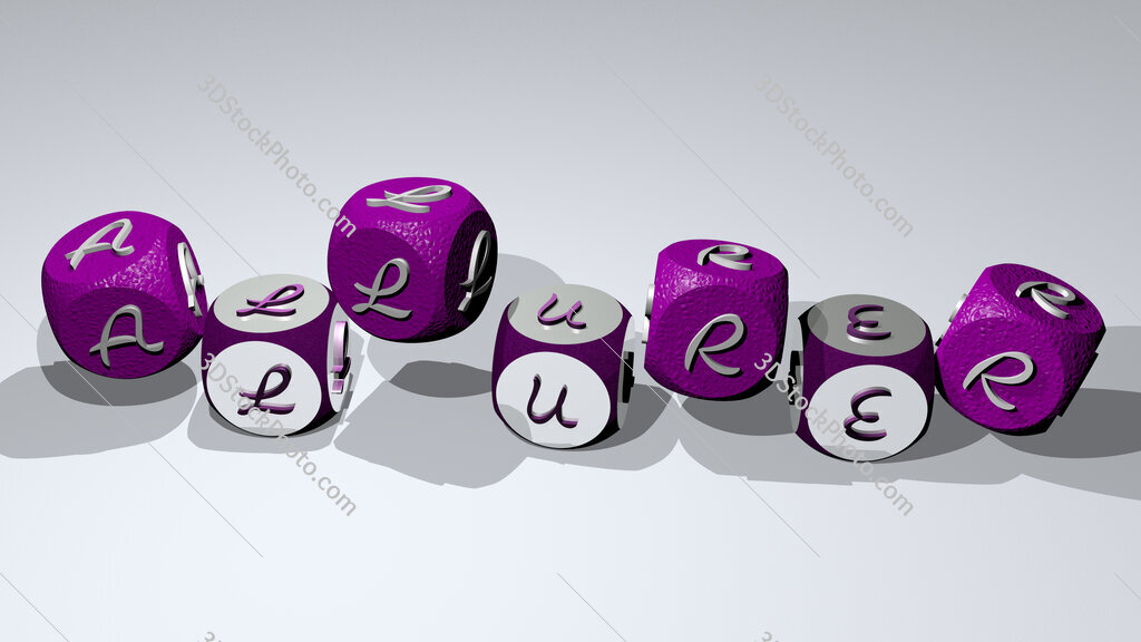 allurer text by dancing dice letters
