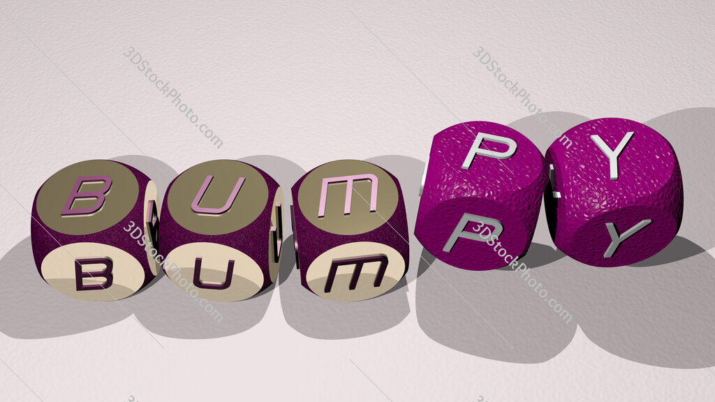 bumpy text by dancing dice letters