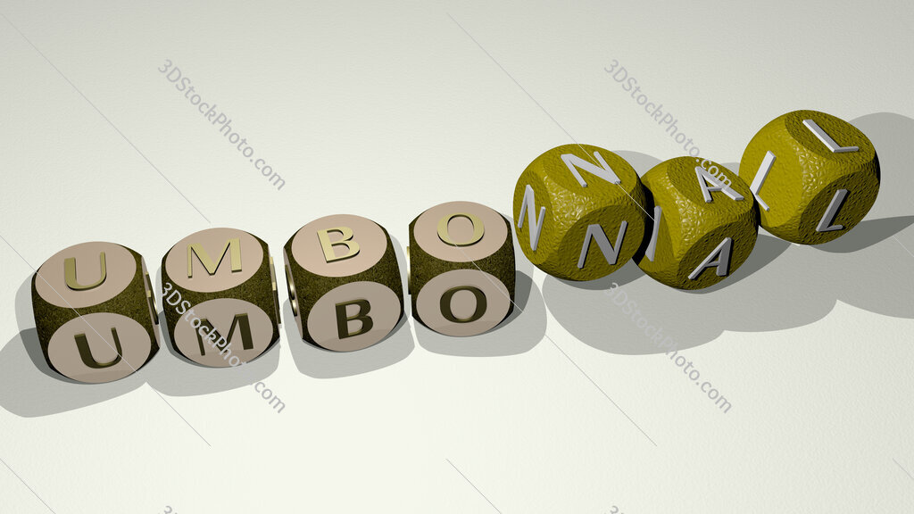 umbonal text by dancing dice letters