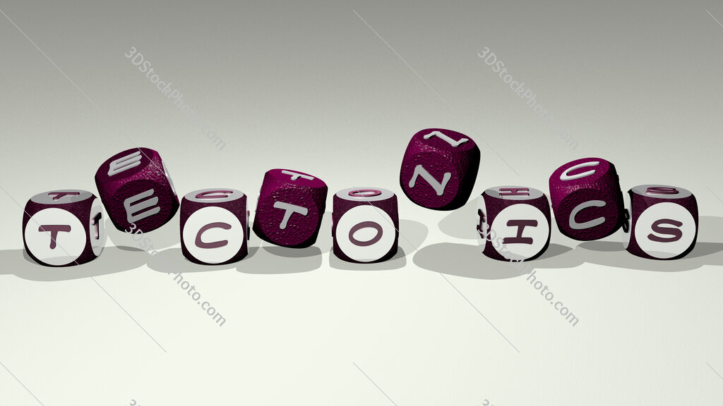 tectonics text by dancing dice letters