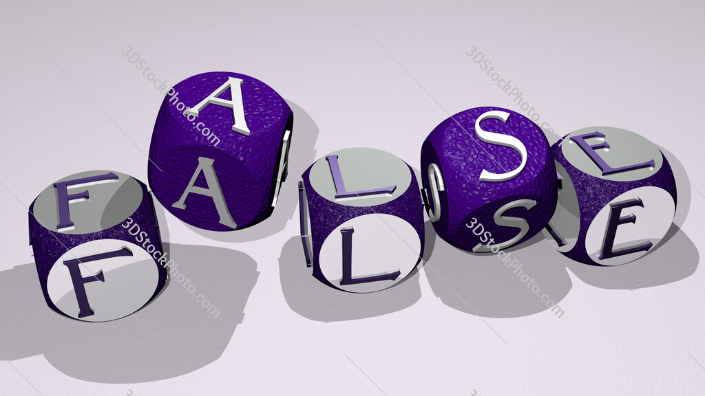 false text by dancing dice letters