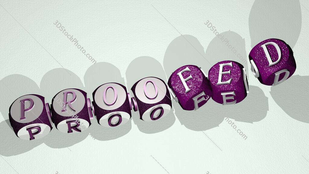 proofed text by dancing dice letters