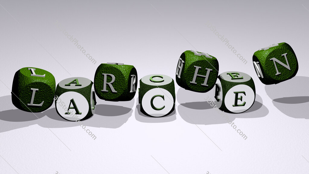 larchen text by dancing dice letters
