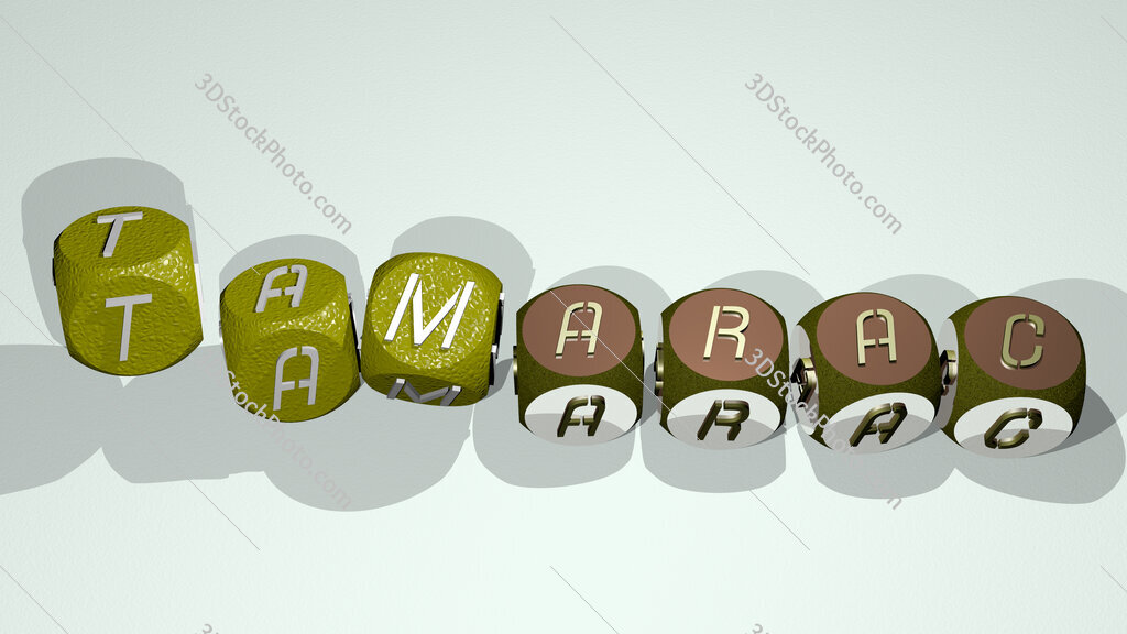 Tamarac text by dancing dice letters