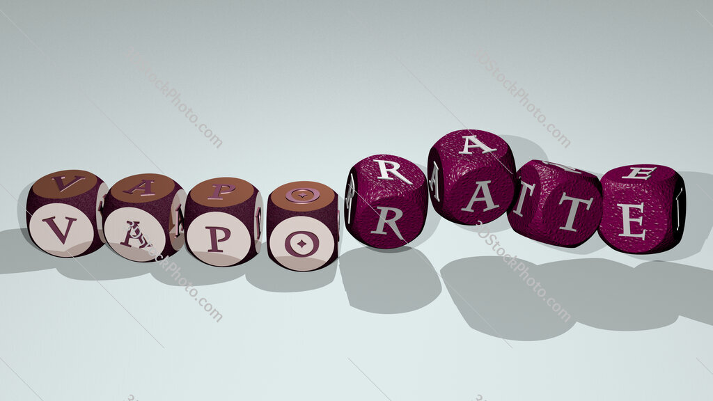 vaporate text by dancing dice letters