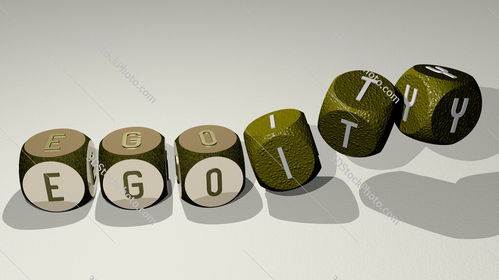 egoity text by dancing dice letters