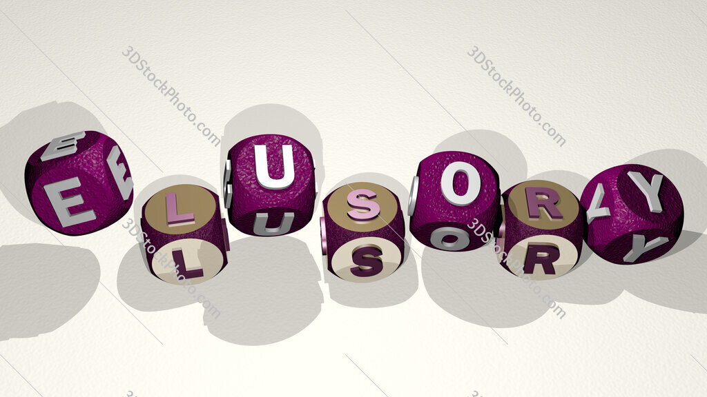elusory text by dancing dice letters