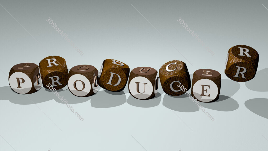 producer text by dancing dice letters