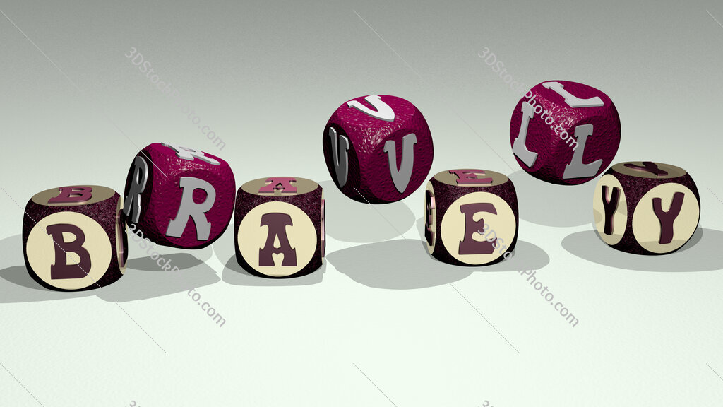 bravely text by dancing dice letters