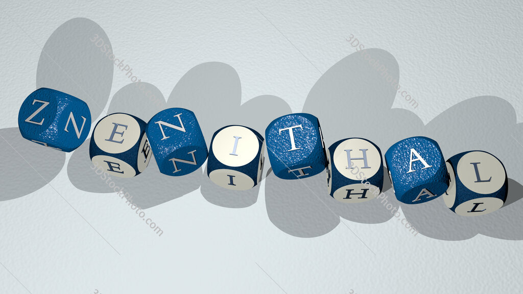 zenithal text by dancing dice letters
