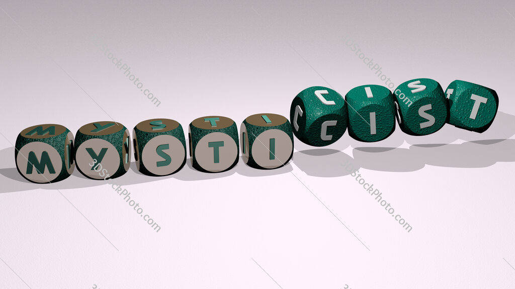 mysticist text by dancing dice letters
