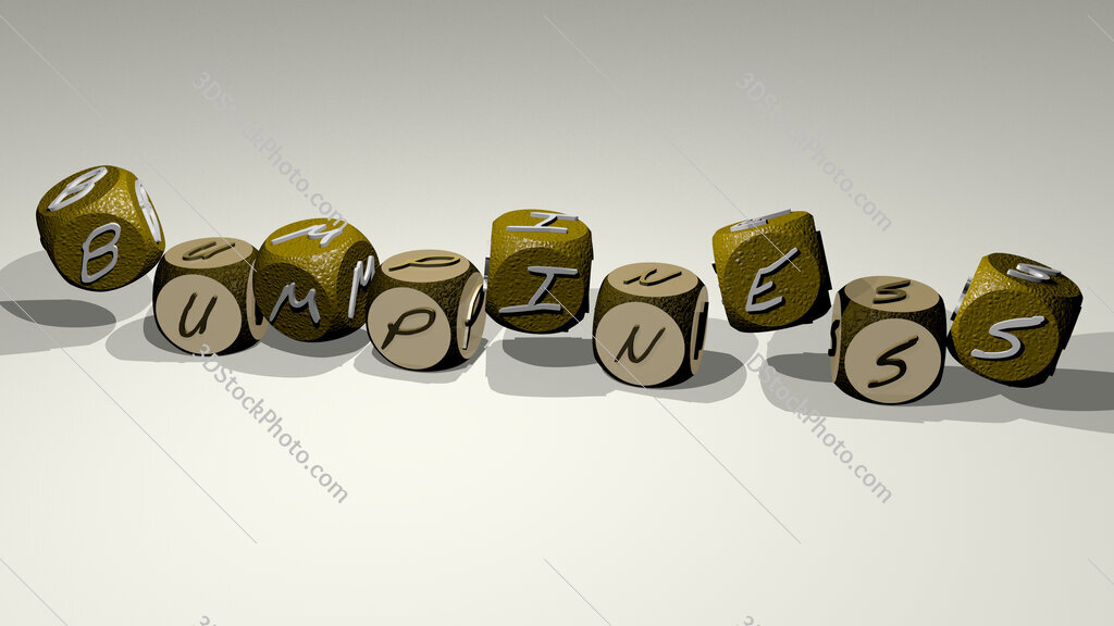bumpiness text by dancing dice letters