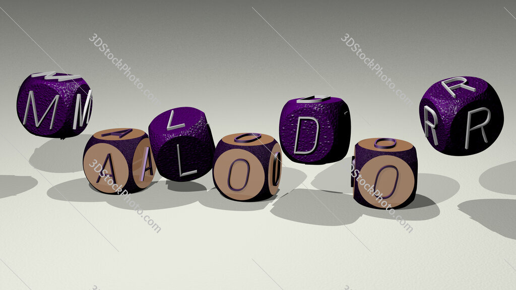 malodor text by dancing dice letters