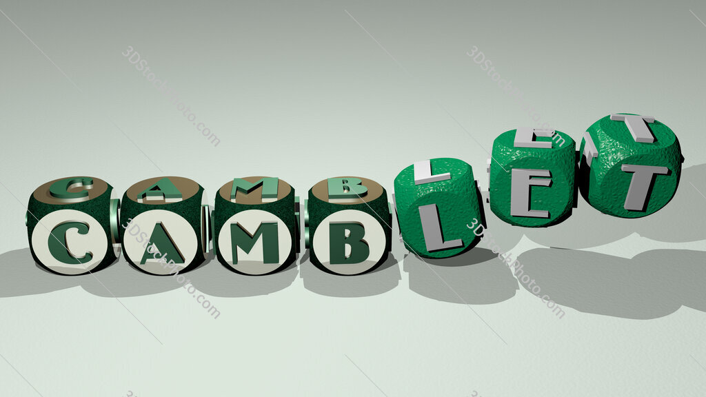 camblet text by dancing dice letters