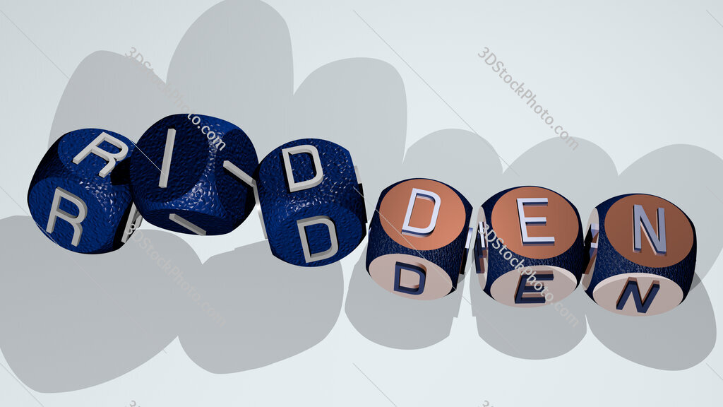 ridden text by dancing dice letters