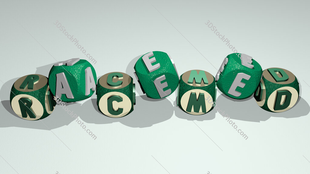 racemed text by dancing dice letters