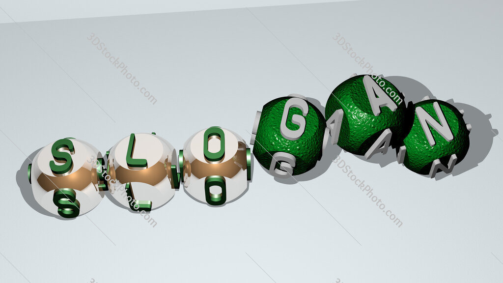 slogan dancing cubic letters