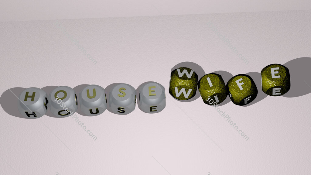 housewife dancing cubic letters
