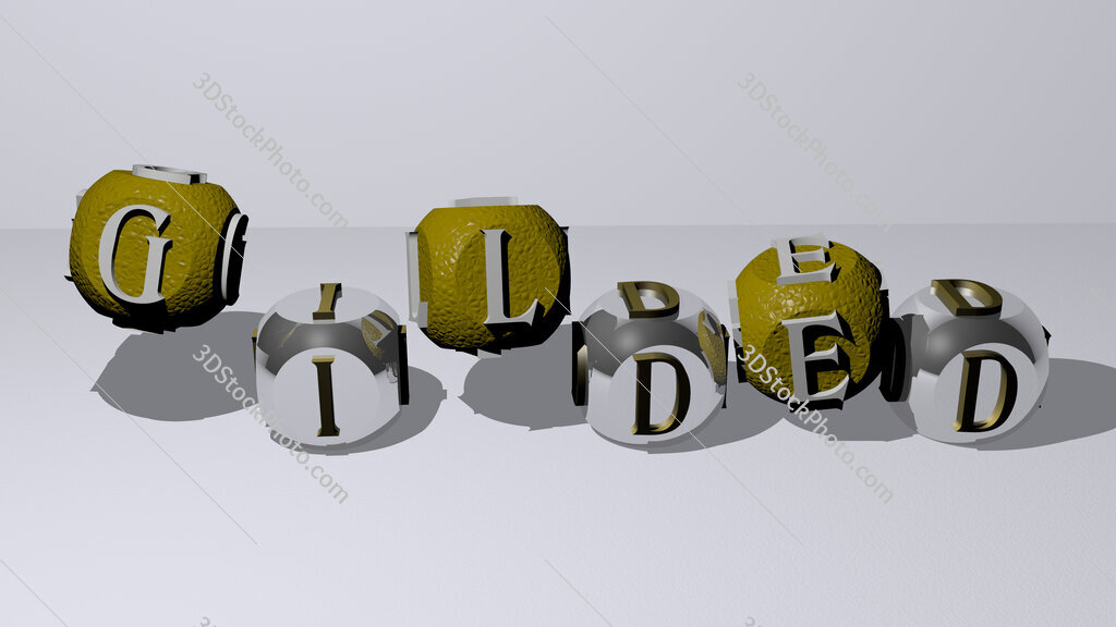 gilded dancing cubic letters