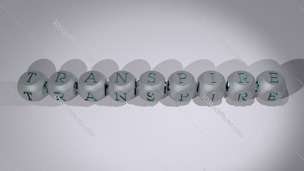 transpire text of cubic individual letters