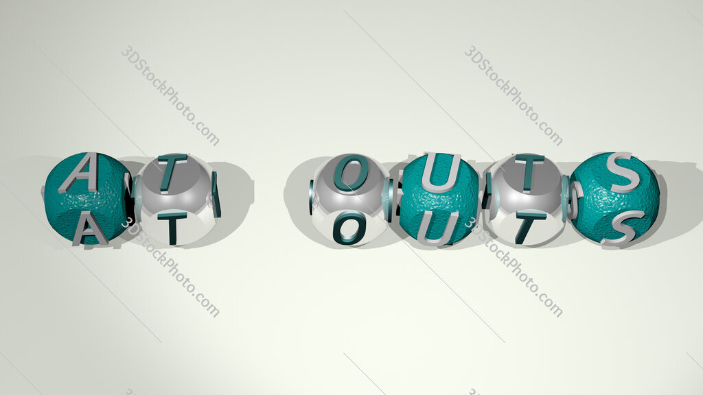 at outs text of cubic individual letters