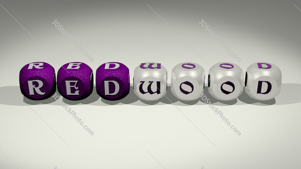 redwood text of cubic individual letters