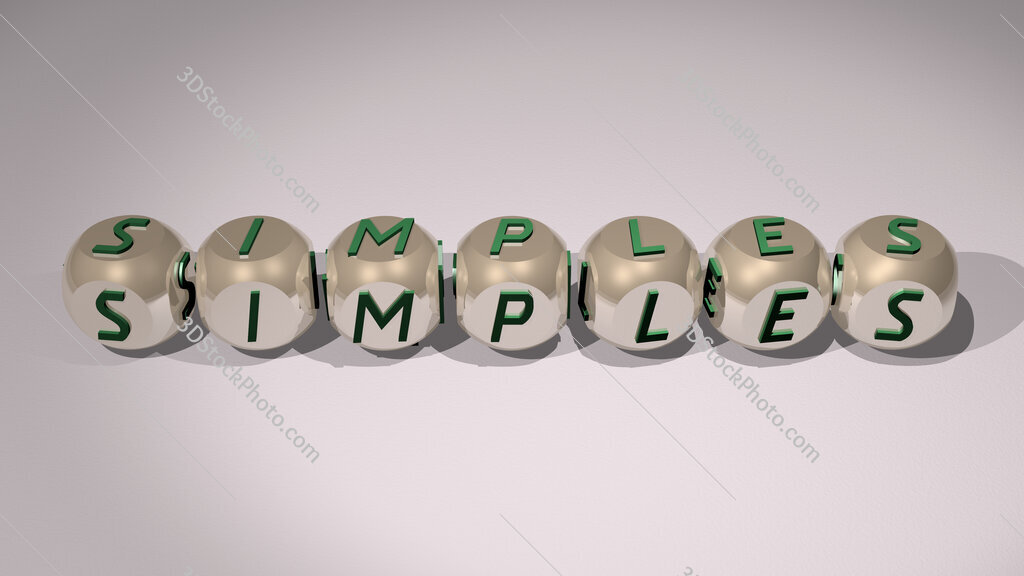 simples text of cubic individual letters