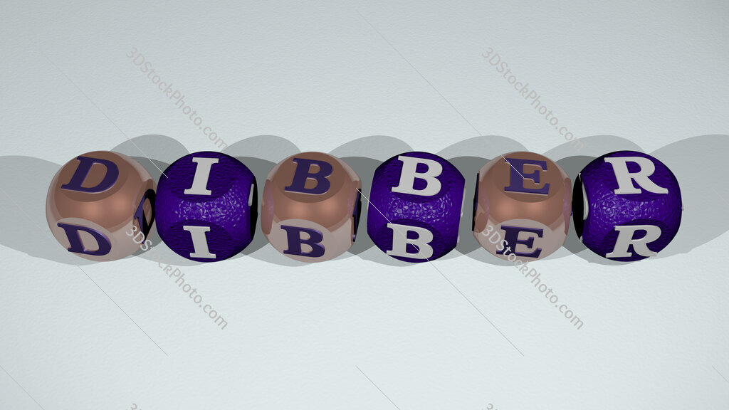 dibber text of cubic individual letters