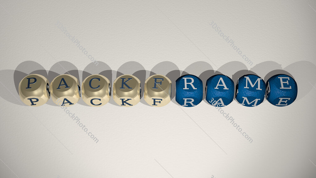 packframe text of cubic individual letters
