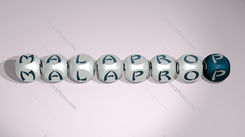 malaprop text of cubic individual letters