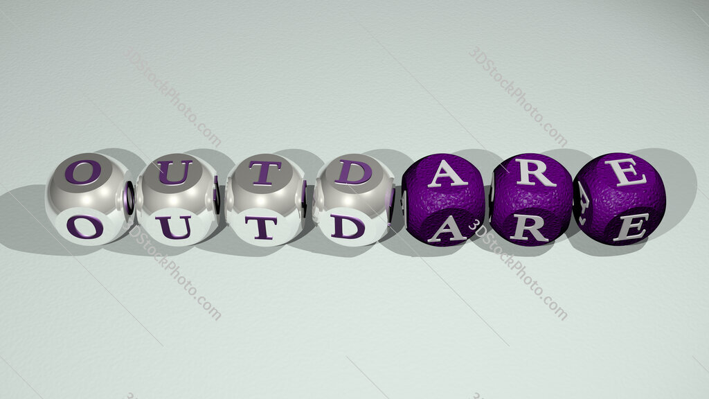 outdare text of cubic individual letters