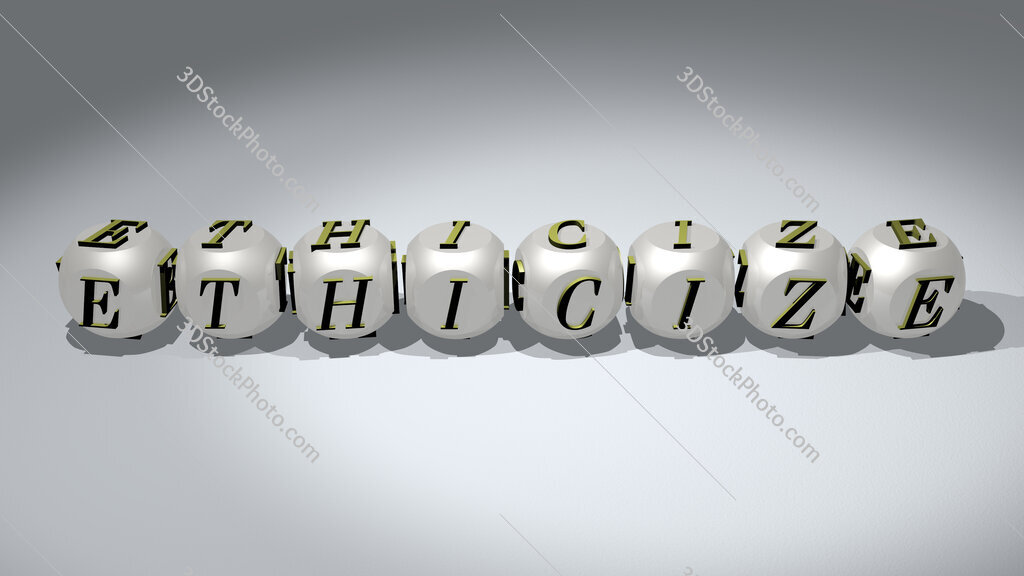 ethicize text of cubic individual letters