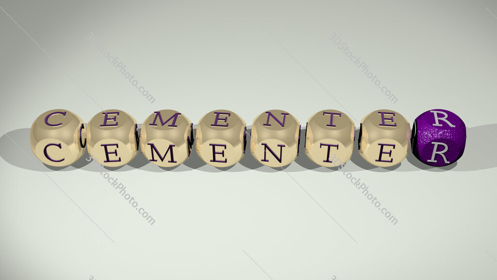 cementer text of cubic individual letters