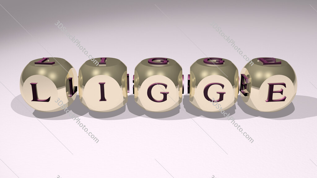 ligge text of cubic individual letters